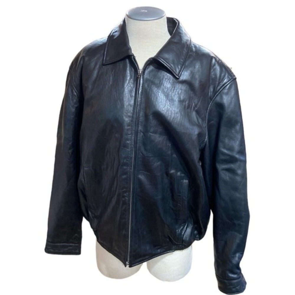Preswick and Moore Men's Leather Jacket‎ XL Black Classic Fit